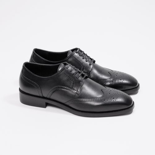 Giày Derby Wingtip màu đen cao cấp CT Shoes