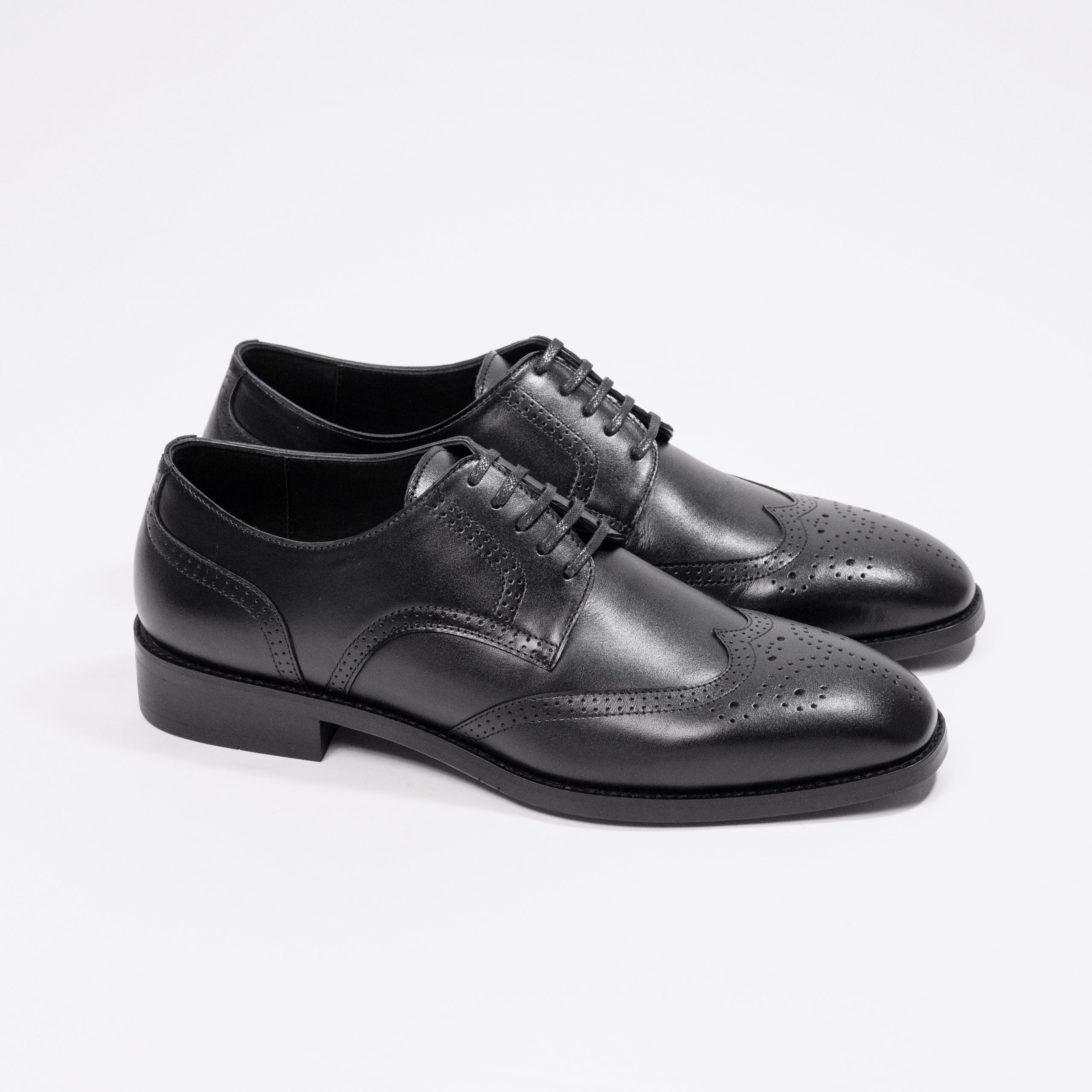 Giày Derby Wingtip màu đen cao cấp CT Shoes