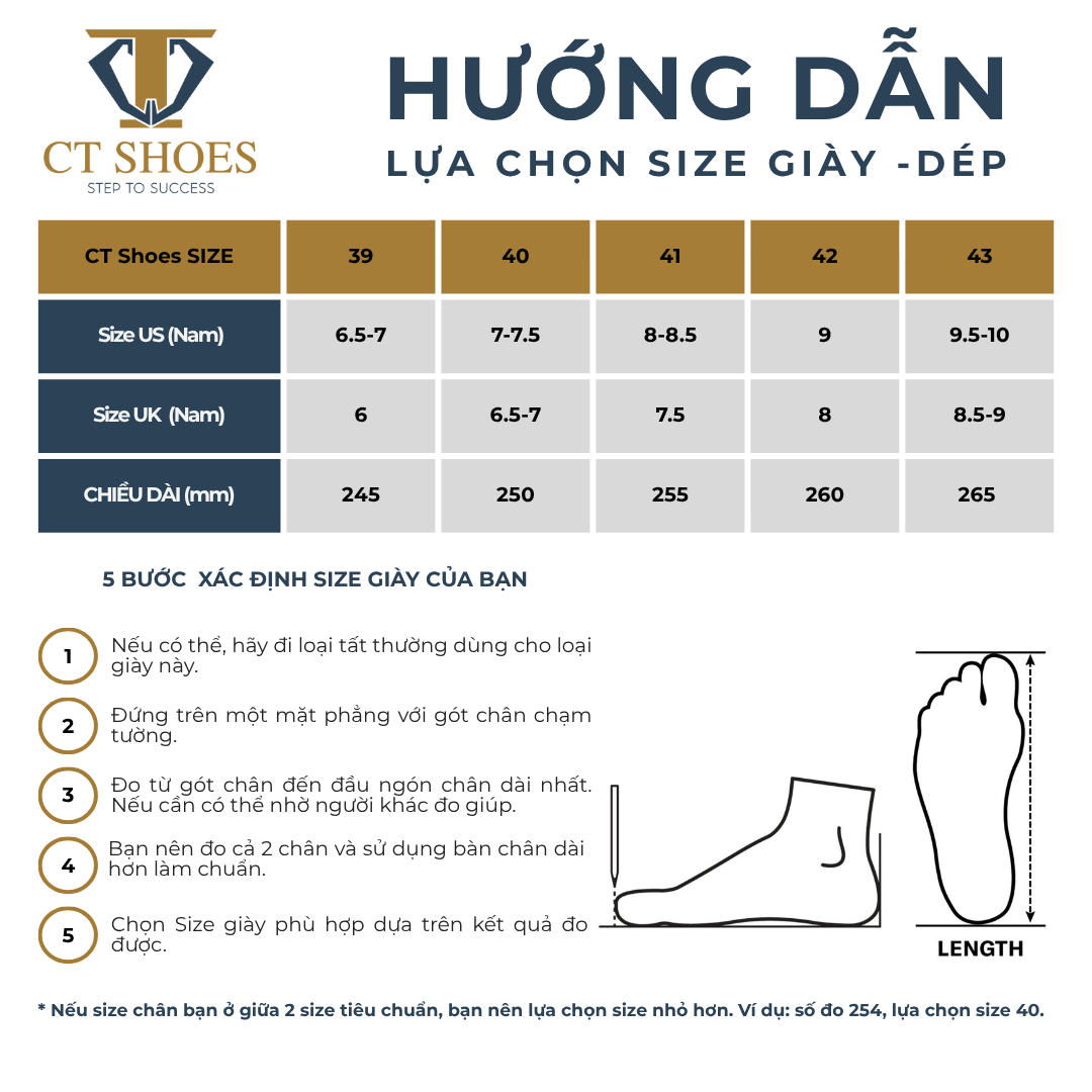 Bảng giày công sở tại CT Shoes
